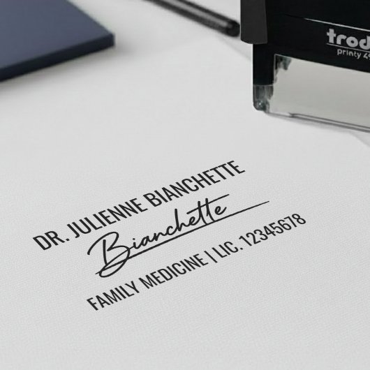 Doktor Unterschrift Berufsname Lizenz Permastempel