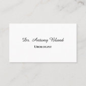 Doktor Urologist Simple Navy Blue Business Card Visitenkarte (Rückseite)