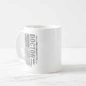 Doktor USA-Flagge Distressed-Design Kaffeetasse (Vorderseite Links)