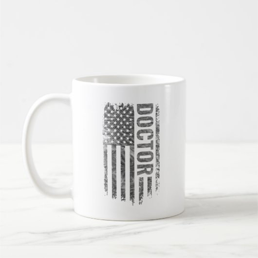 Doktor USA-Flagge Distressed-Design Kaffeetasse (Links)