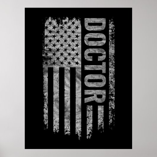 Doktor USA-Flagge Distressed-Design Poster (Vorne)