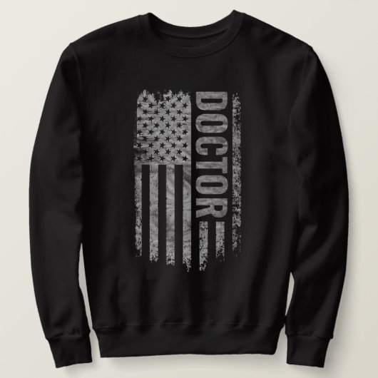 Doktor USA-Flagge Distressed-Design Sweatshirt (Design vorne)
