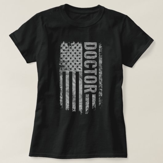 Doktor USA-Flagge Distressed-Design T-Shirt (Design vorne)