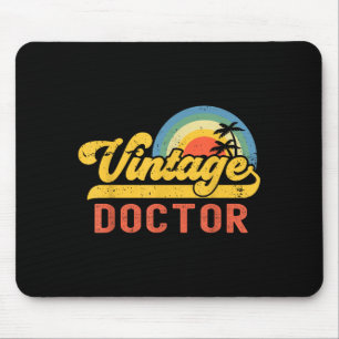Doktor Vintage Sonnenuntergang Beruf Retro Grafik  Mousepad