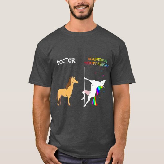 Doktor VS Arbeitstherapie Assistant Unicorn T-Shirt (Vorderseite)
