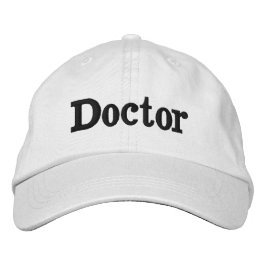 Doktor weiße Baseballkappe Baumwolle lässig  Bestickte Baseballkappe