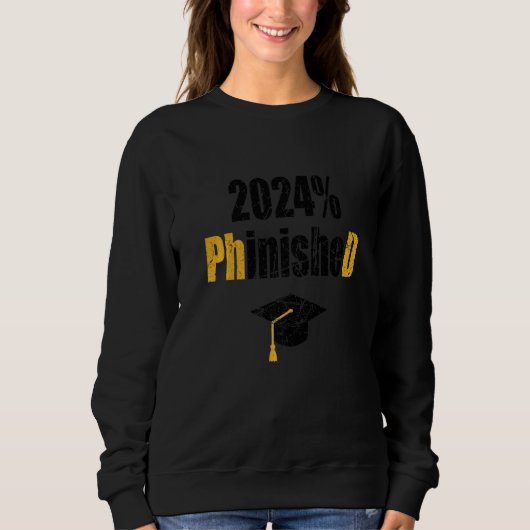 Doktorand 2024 Fertiggestellt Doktorgrad Bekümmer Sweatshirt (Vorderseite)