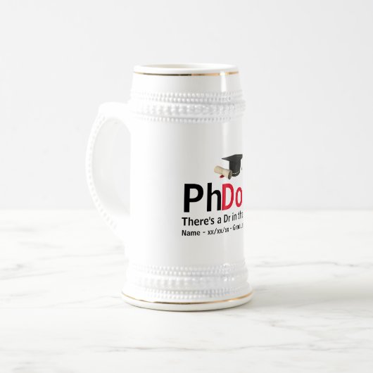 Doktorand Glückwunschs Doktorat - Dr. im Hause Bierglas (Vorderseite Links)