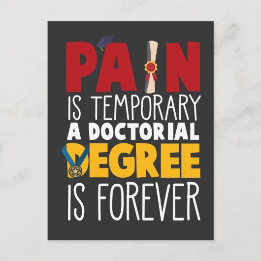 Doktorand Student Doktor Abschluss Uni Postkarte (Vorderseite)