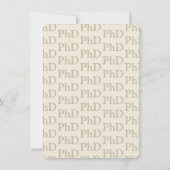 Doktorand Tan Khaki Graduation Party Einladung (Rückseite)