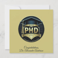 Doktorarbeit Abschluss Verteidigung Gold Grußkarte