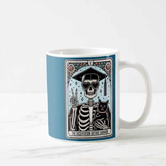 Doktorarbeit Dissertation PhD Abschluss Tarot Illu Kaffeetasse (Rechts)