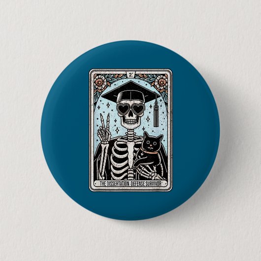 Doktorarbeit PhD Abschluss Tarot Design Button (Vorderseite)