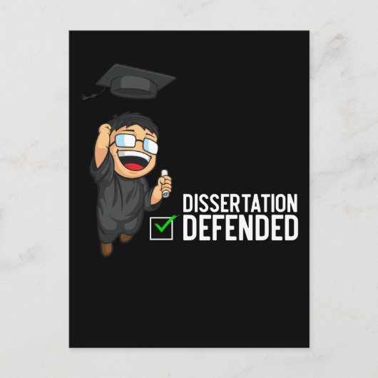 Doktorat Abschluss Dissertation Verteidigung PhD Postkarte (Vorderseite)