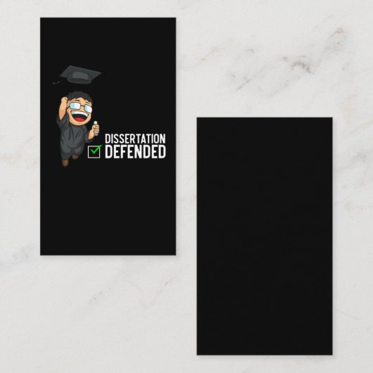 Doktorat Abschluss Dissertation Verteidigung PhD Visitenkarte (Vorne/Hinten)