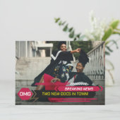 Doktorat Breaking TV News Graduation Party Einladung (Stehend Vorderseite)