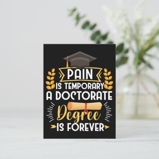 Doktorat Dissertation Verteidigung PhD Abschluss Postkarte (Stehend Vorderseite)