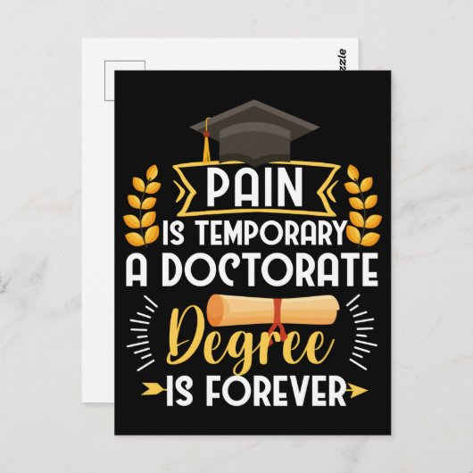 Doktorat Dissertation Verteidigung PhD Abschluss Postkarte (Vorne/Hinten)