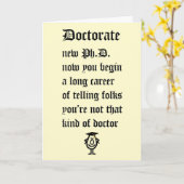 Doktorat - ein lustiges Gedicht für den neuen Dokt Karte (Gelbe Blume)