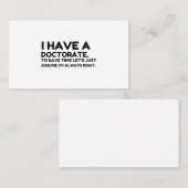 DOKTORAT VISITENKARTE (Vorne/Hinten)