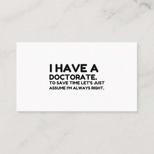 DOKTORAT VISITENKARTE (Vorderseite)