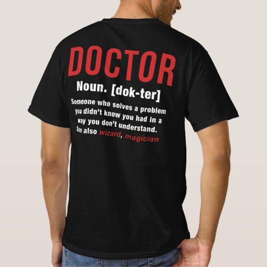 Doktordefinition T-Shirt (Rückseite)