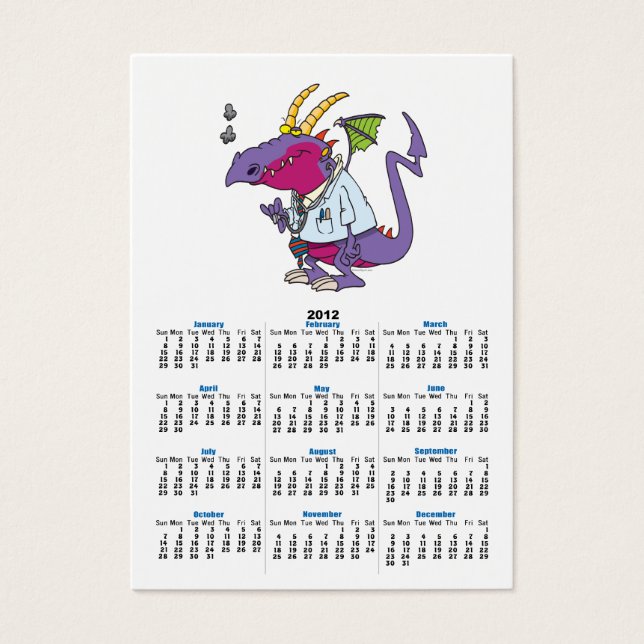 Doktordrache, lustiger Zeichentrickcharakter (Vorderseite)