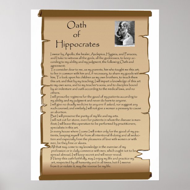 Eid Des Hippokrates Poster Zazzle.de
