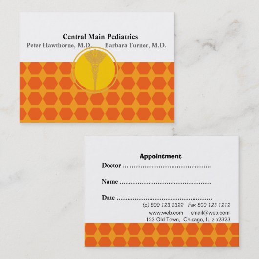 Doktoren Medical Apppointment Beehive Retro Terminkarte (Vorne/Hinten)