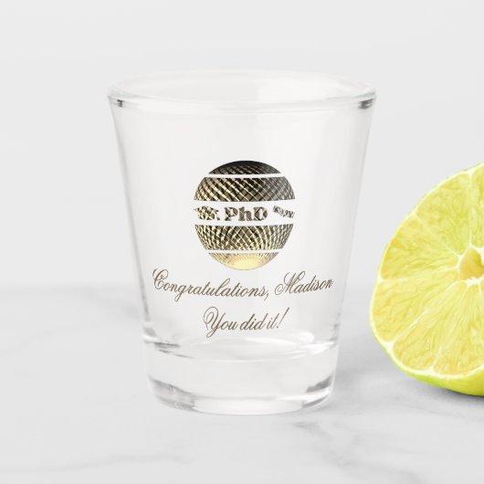Doktorfeier Abschlussverteidigung Party Schnapsglas (Vorderseite)