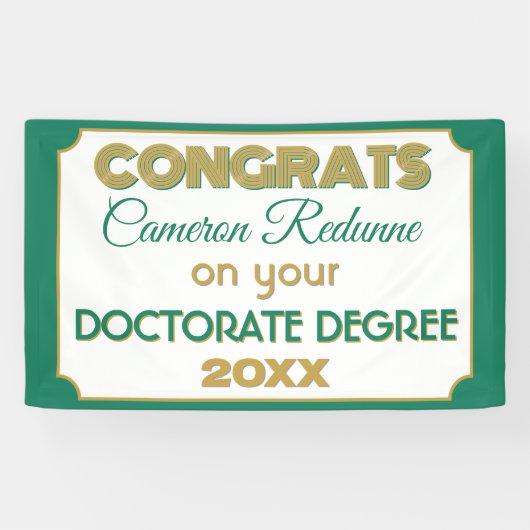 Doktorgrad Glückwunsch! Personalisiertes Banner (Horizontal)