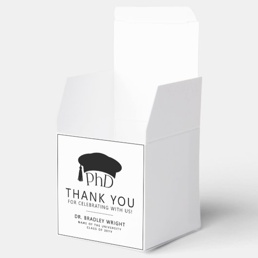 Doktorhut Abschluss Danke Geschenkschachtel (Geöffnet)