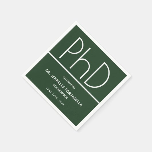 Doktortitel Abschluss Green Serviette (Ecke)