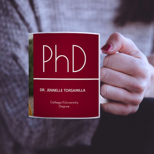 Doktortitel Burgundy White Abschluss Foto Kaffeetasse