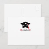 Doktortitel - Ph.inishe.D Postkarte (Vorne/Hinten)