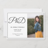 Doktortitel: White Gray Script-Abschluss Ankündigung (Vorderseite)