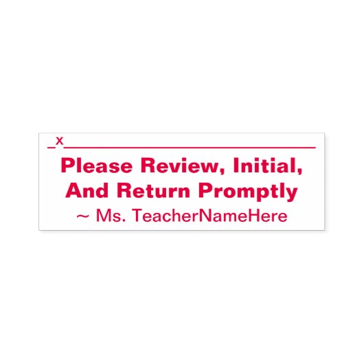 Dokumentenprüfung + Name des Erziehers Rubber-Brie Permastempel (Design)