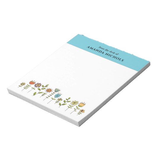 Dokumentvorlage für Blume Notizblock (Rotiert)