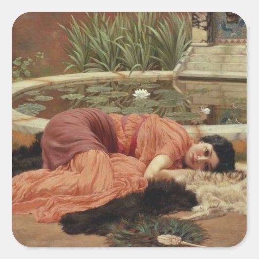 Dolce Far Niente, 1904 Quadratischer Aufkleber (Vorderseite)