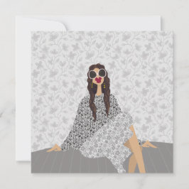 Dolce Far Niente Fashion Illustration Card Einladung