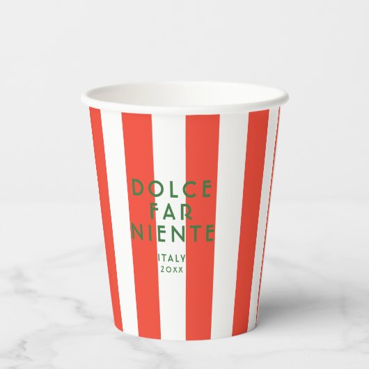 Dolce Far Niente Italien Rote Cabana Pappbecher (Rückseite)