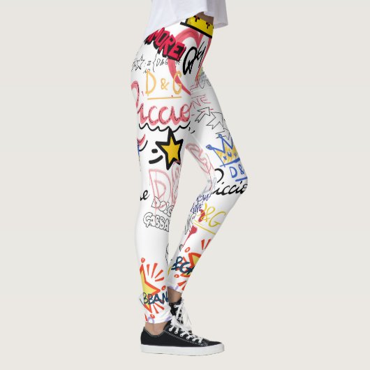 Dolce Gabbana New Season Moderne Typografie Design Leggings (Rechts)