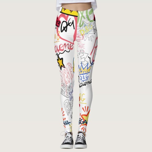 Dolce Gabbana New Season Moderne Typografie Design Leggings (Vorderseite)