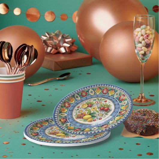 Dolce & Gabbana Sicilian Cart Whimsy Paper Plate Pappteller (Multi)