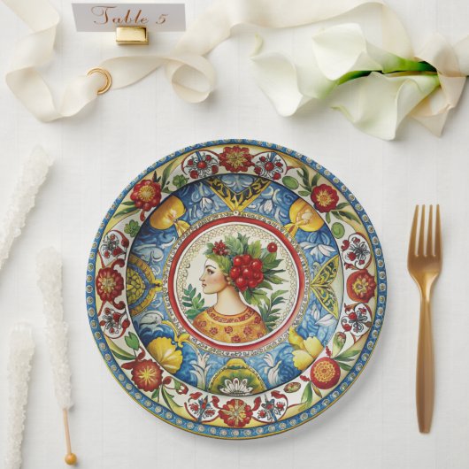 Dolce & Gabbana Sicilian Cart Whimsy Paper Plate Pappteller (Hochzeit)