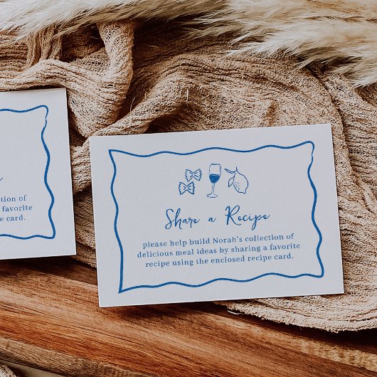 Dolce Vita Brautparty Rezept Anfrage Begleitkarte