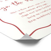 Dolce Vita Brautparty "Sign the Wine" Zeichen Poster (Ecke)