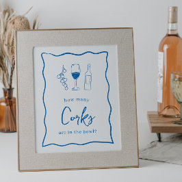 Dolce Vita Brautparty "Wie viele Korks" Zeichen Poster