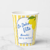 Dolce vita gelbe Lemons Italienisches Brautparty Pappbecher (Rückseite)