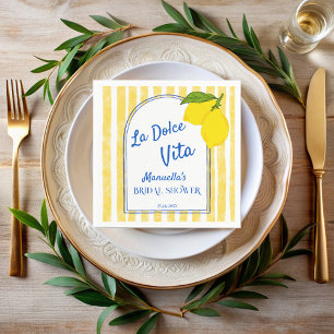 Dolce vita gelbe Lemons Italienisches Brautparty Serviette